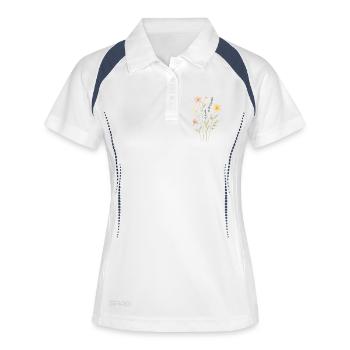 Watercolor Wildflower Meadow - Women's Polo breathable - white/navy - Front