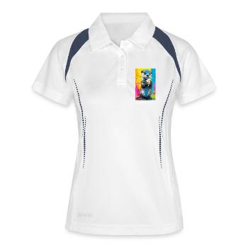 loutre - Polo respirant Femme - blanc/marine - Devant