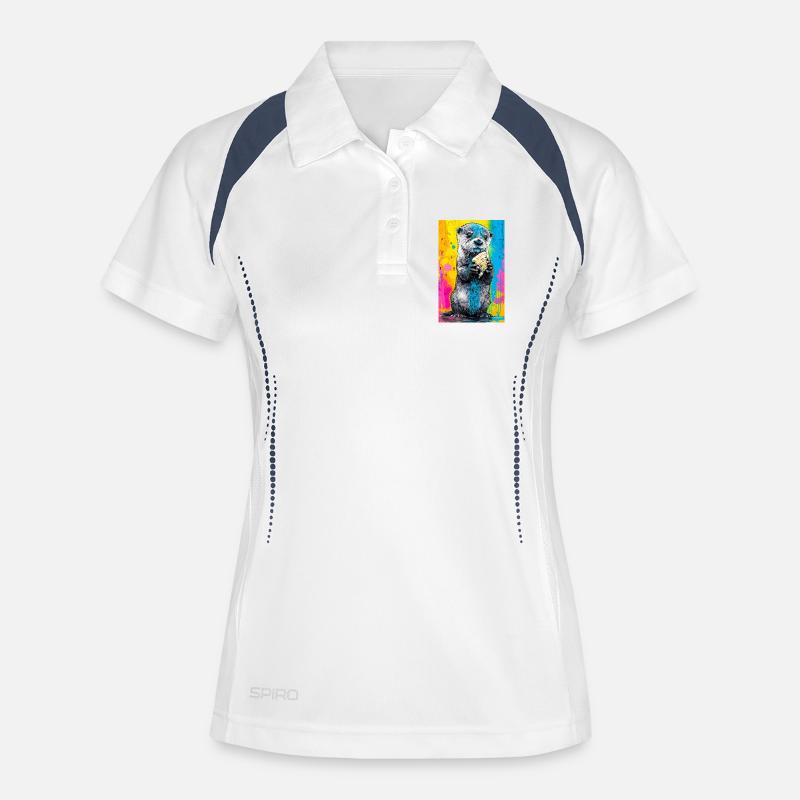 otter - Women's Polo breathable - white/navy