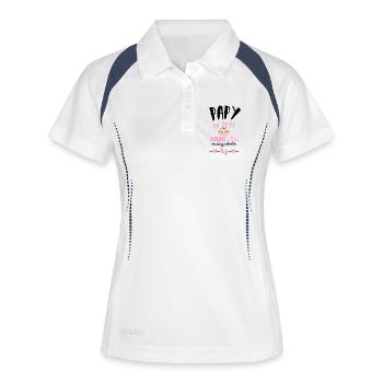 Papy en 2027 Fille Veuillez Patienter - Polo respirant Femme - blanc/marine - Devant