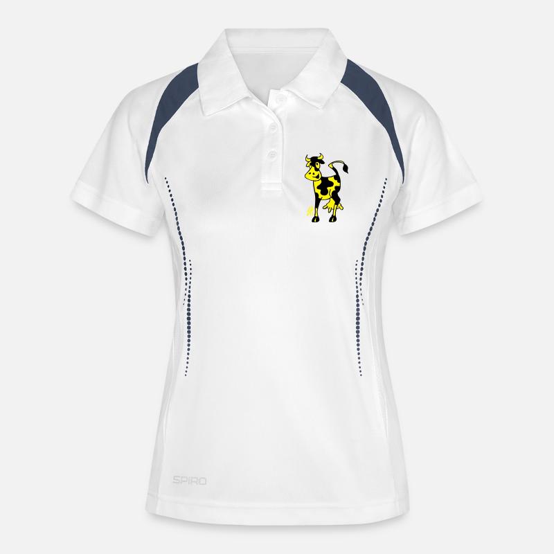 Vache - Polo respirant Femme - blanc/marine