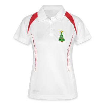Sapin de Noël - Polo respirant Femme - blanc/marine - Devant