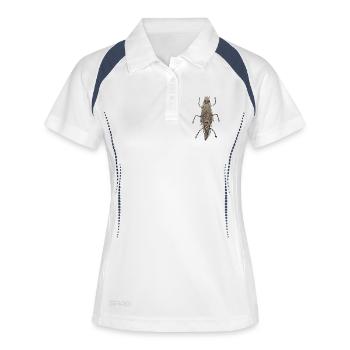 Insekt III - Frauen Polo atmungsaktiv - Weiß/Navy - Vorne