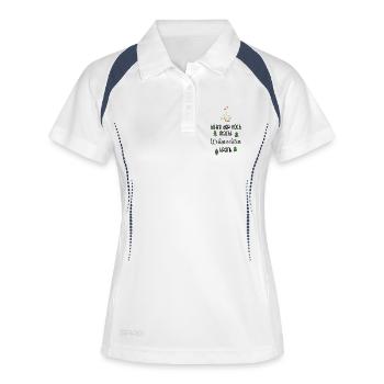 Lustige Sprüche zu Weihnachten - Frauen Polo atmungsaktiv - Weiß/Navy - Vorne