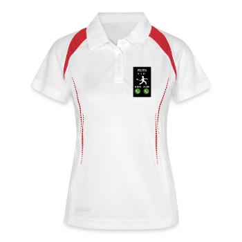 Pelota ruft an - Frauen Polo atmungsaktiv - Weiß/Navy - Vorne