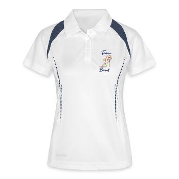Team Braut - Frauen Polo atmungsaktiv - Weiß/Navy - Vorne