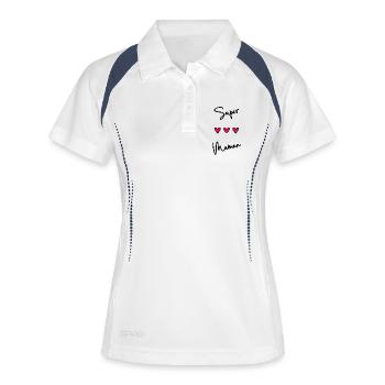 OMA. OMA. MUTTERTAG. ALLES GUTE ZUM GEBURTSTAG - Frauen Polo atmungsaktiv - Weiß/Navy - Vorne