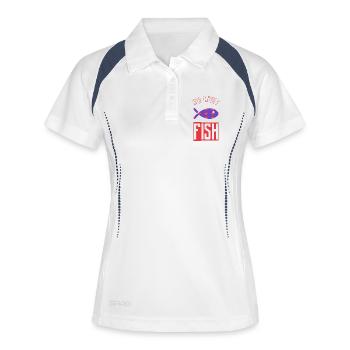 IST MIR EGAL - Frauen Polo atmungsaktiv - Weiß/Navy - Vorne
