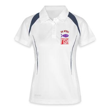 IST MIR EGAL - Frauen Polo atmungsaktiv - Weiß/Navy - Vorne