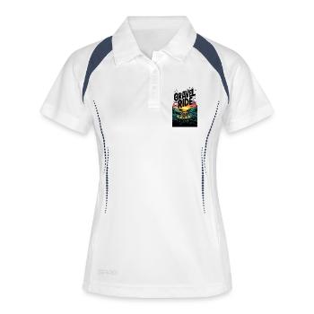 Gravel Ride Sunset Illustration - Women's Polo breathable - white/navy - Front