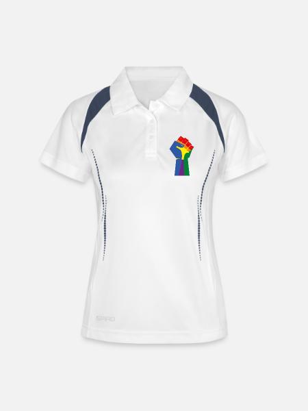 The Raised Fist (Rainbow Colors) - Women's Polo breathable - white/navy