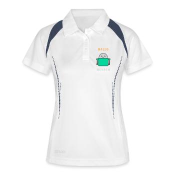 Hello Human - Robot Greeting - Polo respirant Femme - blanc/marine - Devant