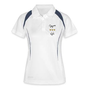 WEIHNACHTEN. FROHE WEIHNACHTEN. FROHE WEIHNACHTEN. WEIHNACHTSMANN - Frauen Polo atmungsaktiv - Weiß/Navy - Vorne