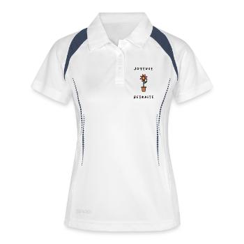 RETRAITE. RETRAITE. RETRAITEE. RETRAITE - Polo respirant Femme - blanc/marine - Devant