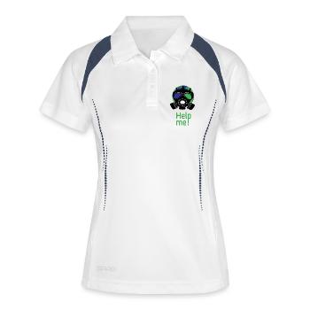 Help me - Women's Polo breathable - white/navy - Front