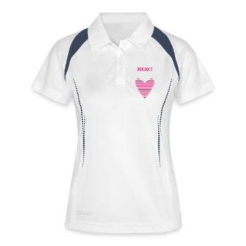 MISTRESS. HEART. MASTER. THANK YOU. THANK YOU MISTRESS. - Women's Polo breathable - white/navy - Front