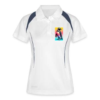 Pinguin - Frauen Polo atmungsaktiv - Weiß/Navy - Vorne