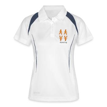 homard_dansant - Polo respirant Femme - blanc/marine - Devant