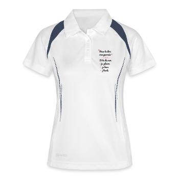 Willst du mein Patenonkel werden? - Frauen Polo atmungsaktiv - Weiß/Navy - Vorne