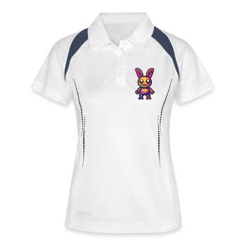 Hase Halloween Zombie - Frauen Polo atmungsaktiv - Weiß/Navy - Vorne
