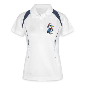 Seagull with Christmas Hat - Women's Polo breathable - white/navy - Front