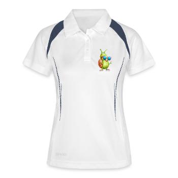 Sonnenbrillen-Snail Streetstyle - Frauen Polo atmungsaktiv - Weiß/Navy - Vorne