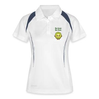 Be Kind Be Kiwi Cartoon - Frauen Polo atmungsaktiv - Weiß/Navy - Vorne