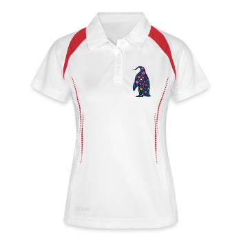 Pinguin - Frauen Polo atmungsaktiv - Weiß/Navy - Vorne