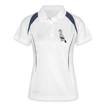 Pigeon with Cap – Urban Minimal Illustration - Women's Polo breathable - white/navy - Front