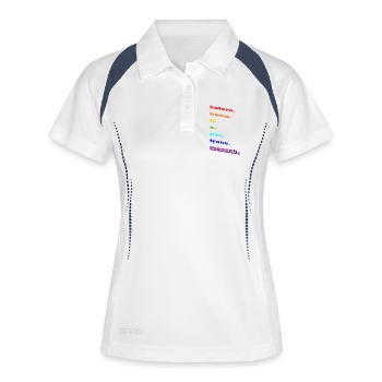 Rainbow Identity: Homo Bi Pan Trans - Women's Polo breathable - white/navy - Front