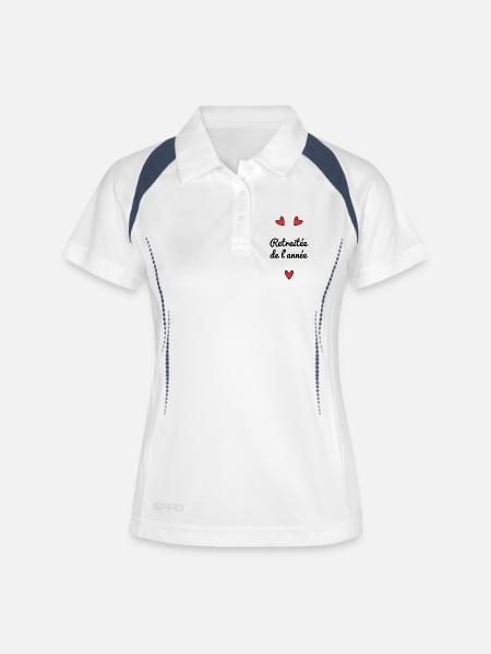 RETRAITEE. RETRAITE. BONNE RETRAITE - Polo respirant Femme - blanc/marine