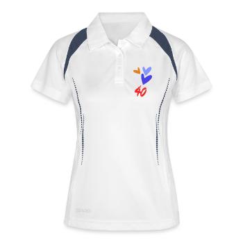 40. 40 ANS. 40e ANNIVERSAIRE. ANNIVERSAIRE 40 ANS. - Polo respirant Femme - blanc/marine - Devant
