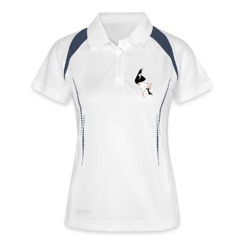 Breakdance - Breaking Sport - Frauen Polo atmungsaktiv - Weiß/Navy - Vorne