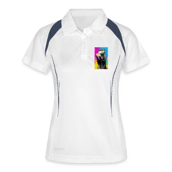 Otter - Frauen Polo atmungsaktiv - Weiß/Navy - Vorne