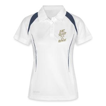 Winter Sports Ski Holidays Skiers Ski Slope Silhouett - Women's Polo breathable - white/navy - Front