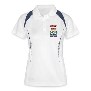 BESTE SCHWULE MUTTER ALLER ZEITEN - Frauen Polo atmungsaktiv - Weiß/Navy - Vorne