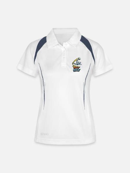 Soccer robot makes overhead kicks - Women's Polo breathable - white/navy