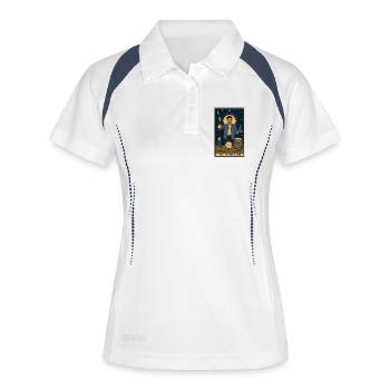 Nachtwache | Schichtdienst Tarot - Frauen Polo atmungsaktiv - Weiß/Navy - Vorne