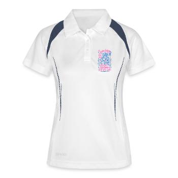 À la recherche de mon dernier gribouillis de cellule cérébrale - Polo respirant Femme - blanc/marine - Devant