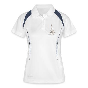 Bushido Berg Bonsai - Frauen Polo atmungsaktiv - Weiß/Navy - Vorne