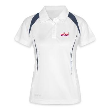 Testo Wow Design avec ballasts colorés - Polo respirant Femme - blanc/marine - Devant