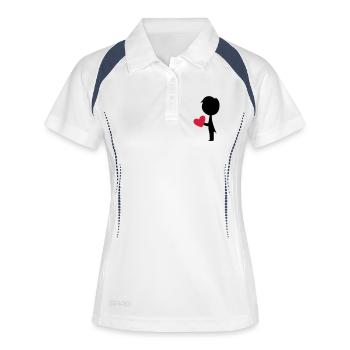 jeune marié - Polo respirant Femme - blanc/marine - Devant
