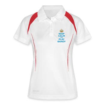 Keep calm and play bandy - Frauen Polo atmungsaktiv - Weiß/Navy - Vorne