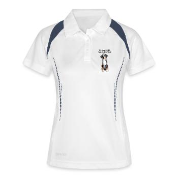 Schweizer Sennenhund - Frauen Polo atmungsaktiv - Weiß/Navy - Vorne