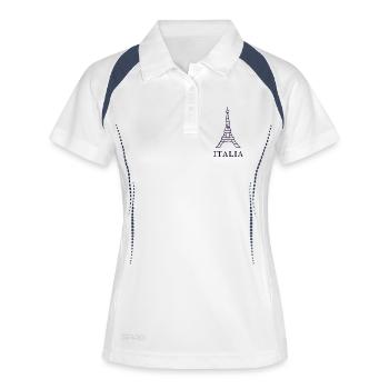 Design Tour Eiffel Italie - Polo respirant Femme - blanc/marine - Devant