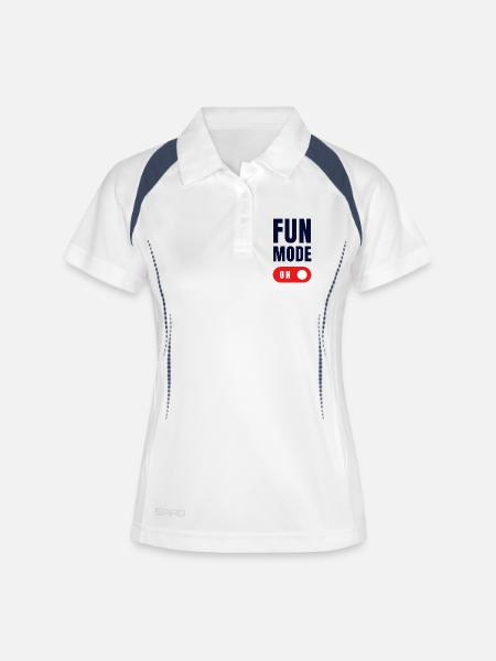 FUN MODE ON - Women's Polo breathable - white/navy
