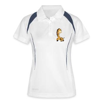 Giraffe - Frauen Polo atmungsaktiv - Weiß/Navy - Vorne