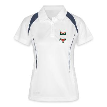 Chemise de bikini pastèque Cadeau pastèque - Polo respirant Femme - blanc/marine - Devant