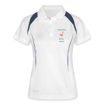 BONNE FÊTE. MAMAN. FÊTE DES MÈRES - Polo respirant Femme - blanc/marine - Devant