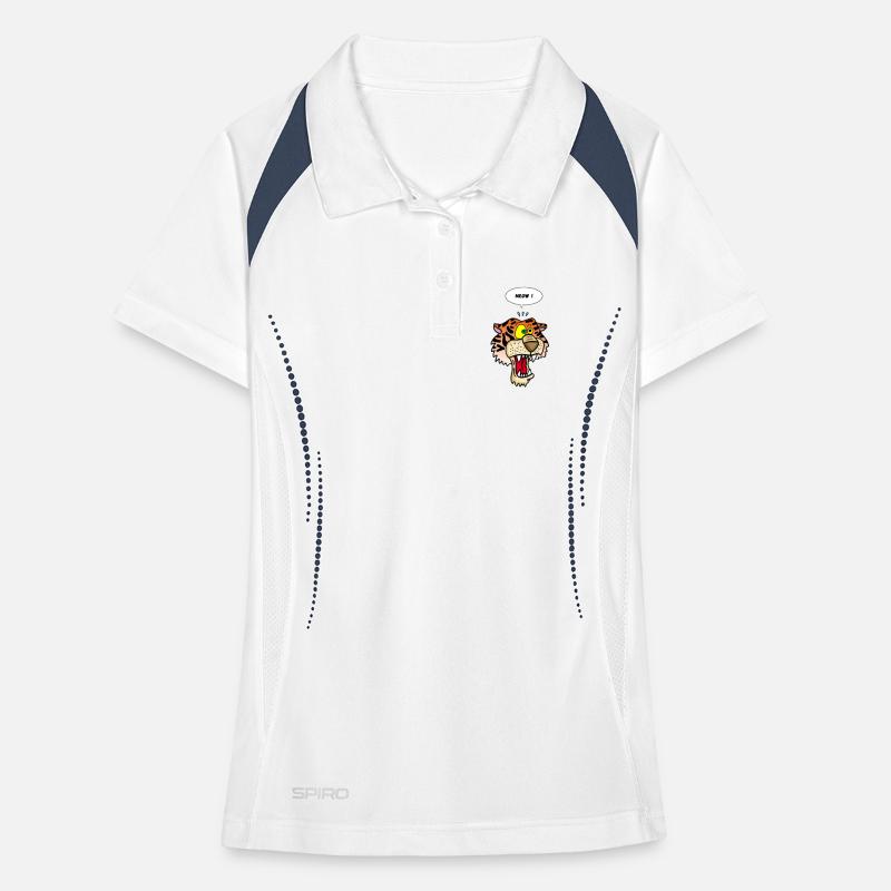 Tiger meowing Women's Polo breathable